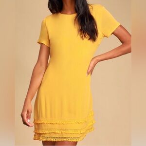 Golden Yellow Shift Dress